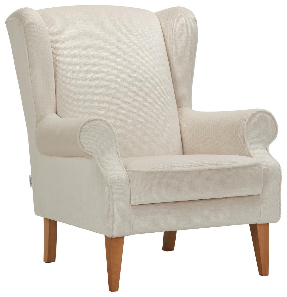 KŘESLO UŠÁK VIOLA - bílá/přírodní barvy, textil (82/95/48/85cm) - Mömax