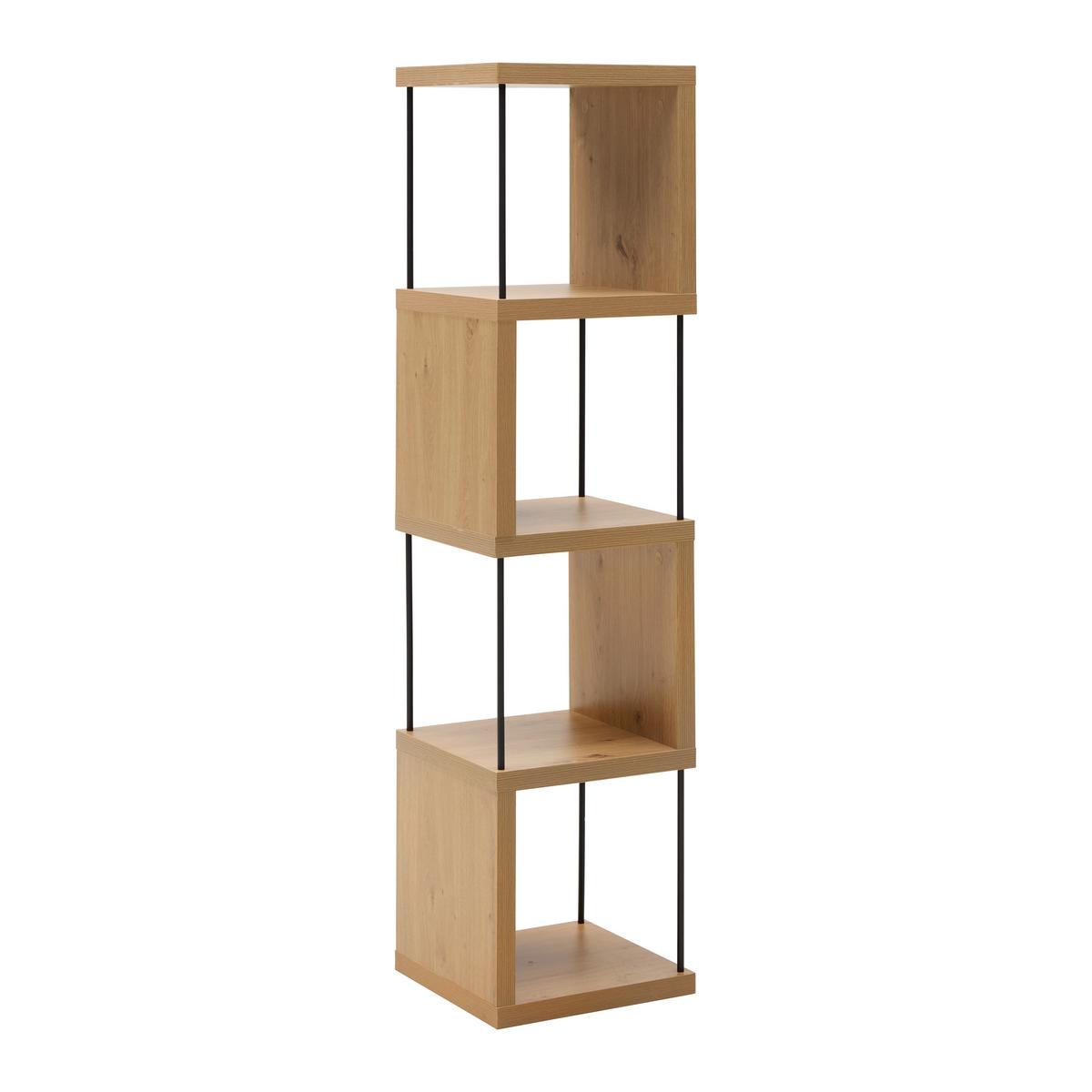 REGÁL PINNAR - čierna/dub artisan, Modern, kov/kompozitné drevo (33/136,5/33cm) - Mömax