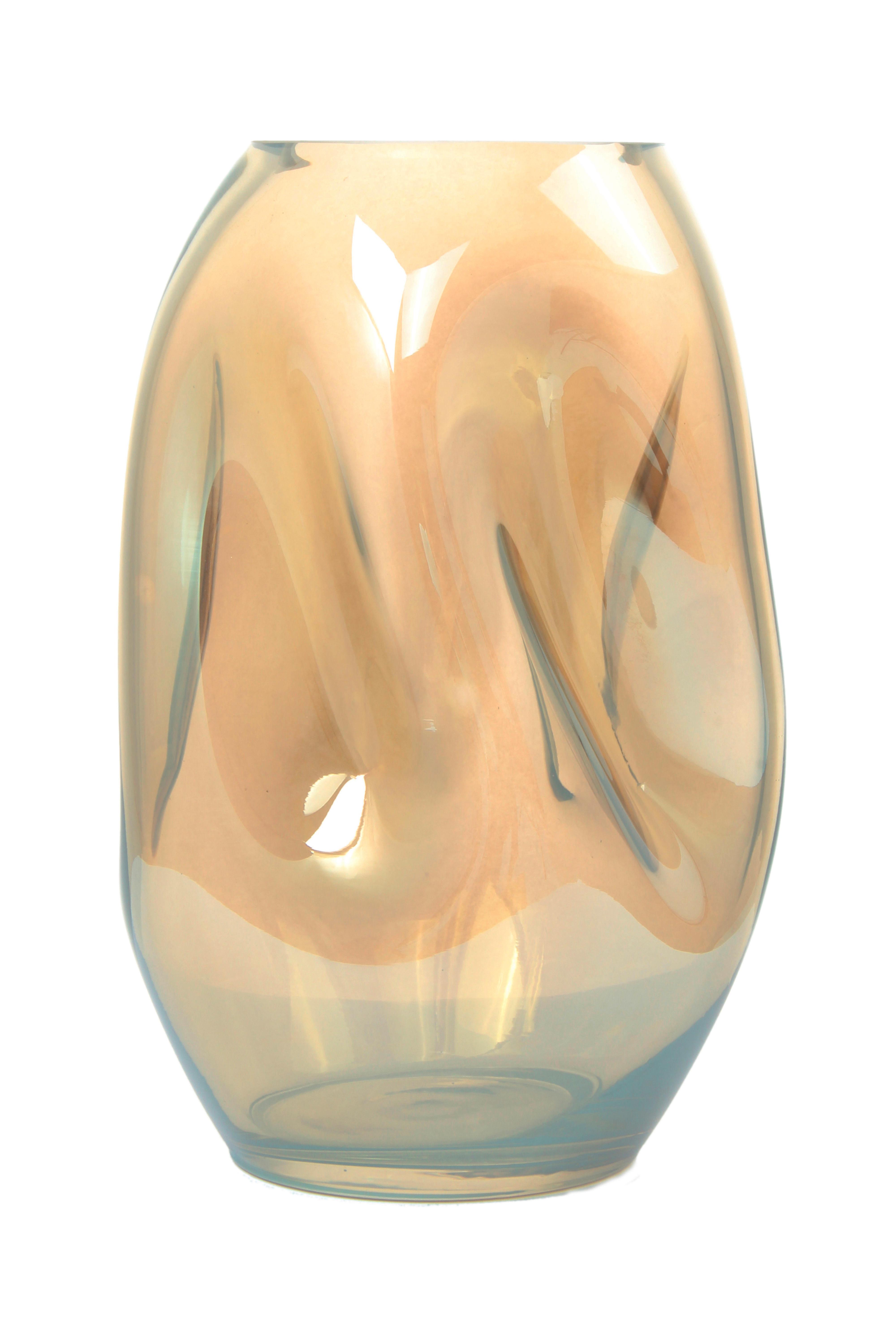 Vase Sidney Zylindrisch Glas Bernsteinfarben H: 25 cm - Bernsteinfarben, Design, Glas (15/25/15cm)