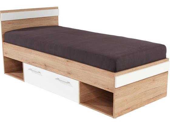 Ágykeret Box - Tölgyfa/Zöld, modern, Faalapú anyag (207/95/86cm) Ágykeret Box - Tölgyfa/Zöld, modern, Faalapú anyag (207/95/86cm)