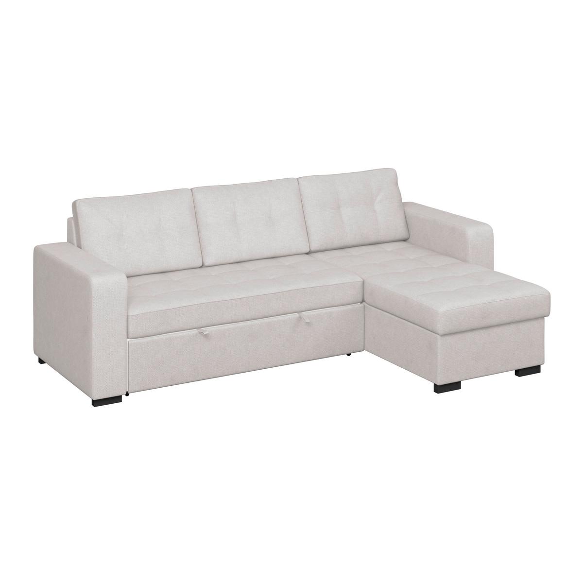 Sedačka TURIN, obojstranná, slonovinová tk. CROWN - slonovinová, Trend, kov/drevo (239/160cm)