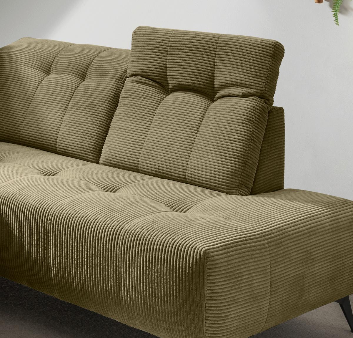 Ecksofa Fiore, Olivgrün S: 272x200 cm - Schwarz/Olivgrün, MODERN, Textil (272/200cm) - Livetastic