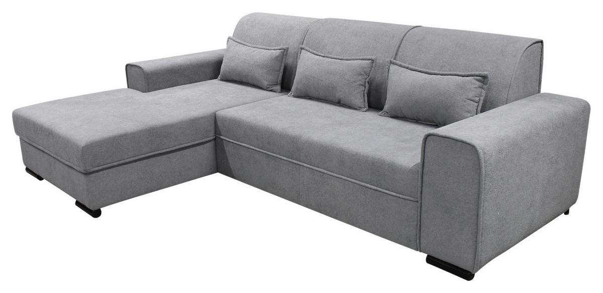 Ecksofa Classic Grau 175x270 cm - Schwarz/Grau, Design, Textil (175/270cm) - MID.YOU