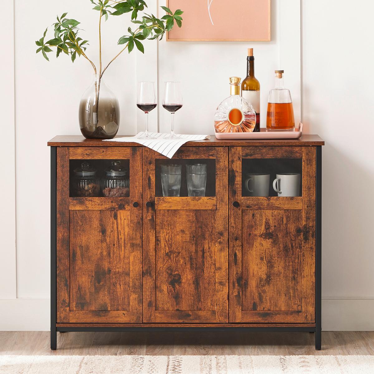 Sideboard Schwarz, Dunkelbraun B: 100 Cm - Dunkelbraun/Schwarz, Trend, Holzwerkstoff (100/75/35cm) - MID.YOU