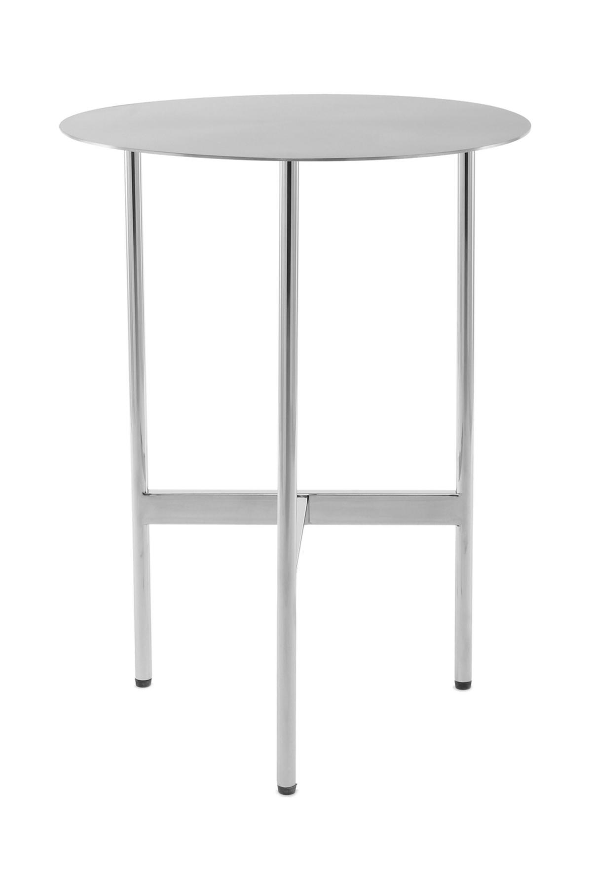 Beistelltisch Pema 100 Silber - Edelstahlfarben, Design, Metall (40/54cm) - Kayoom