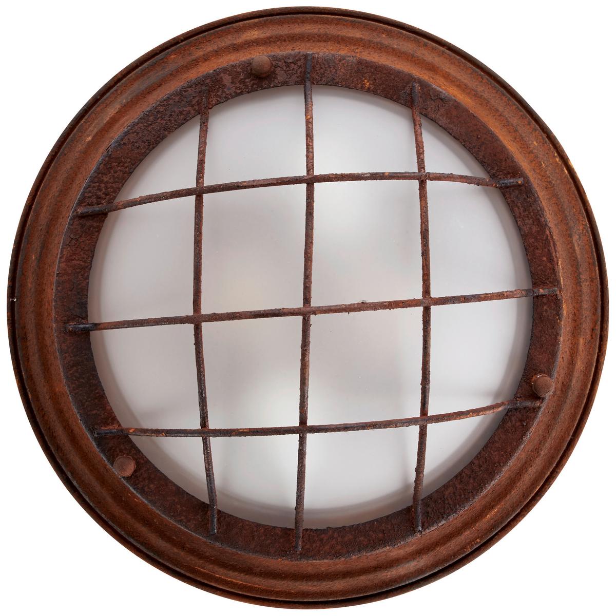 Deckenleuchte Typhoon Ø 34 Cm 2-Flammig In Rostfarben - Rostfarben/Weiß, KONVENTIONELL, Glas/Metall (34/14,5cm) - Brilliant