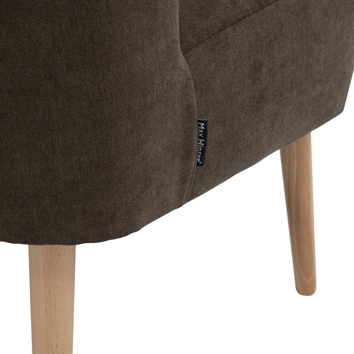 Sessel Fiona - Dunkelbraun/Buchefarben, Design, Textil (58/78/68cm) - Max Winzer