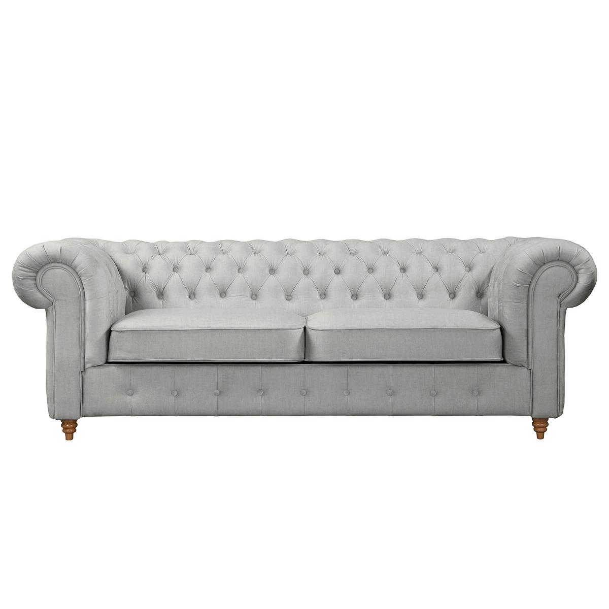 Schlafsofa Laura Hellgrau, B: 218cm - Hellgrau/Braun, Design, Textil (218/74/91cm) - P & B