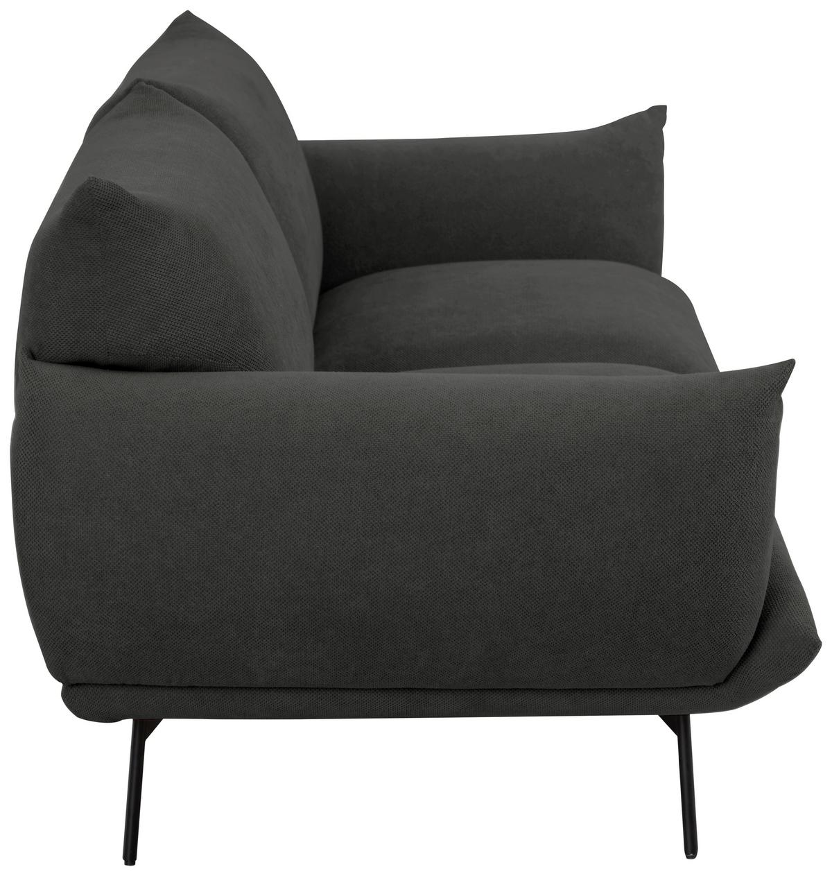 Sofa Honey - Anthrazit/Schwarz, Trend, Textil (185/77/83cm) - P & B