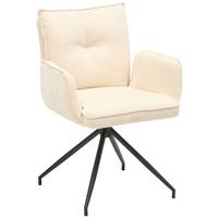 Armlehnstuhl Milena Webstoff Beige, B: 58,5cm - Beige/Schwarz, KONVENTIONELL, Textil/Metall (58,5/86/66cm) - MID.YOU