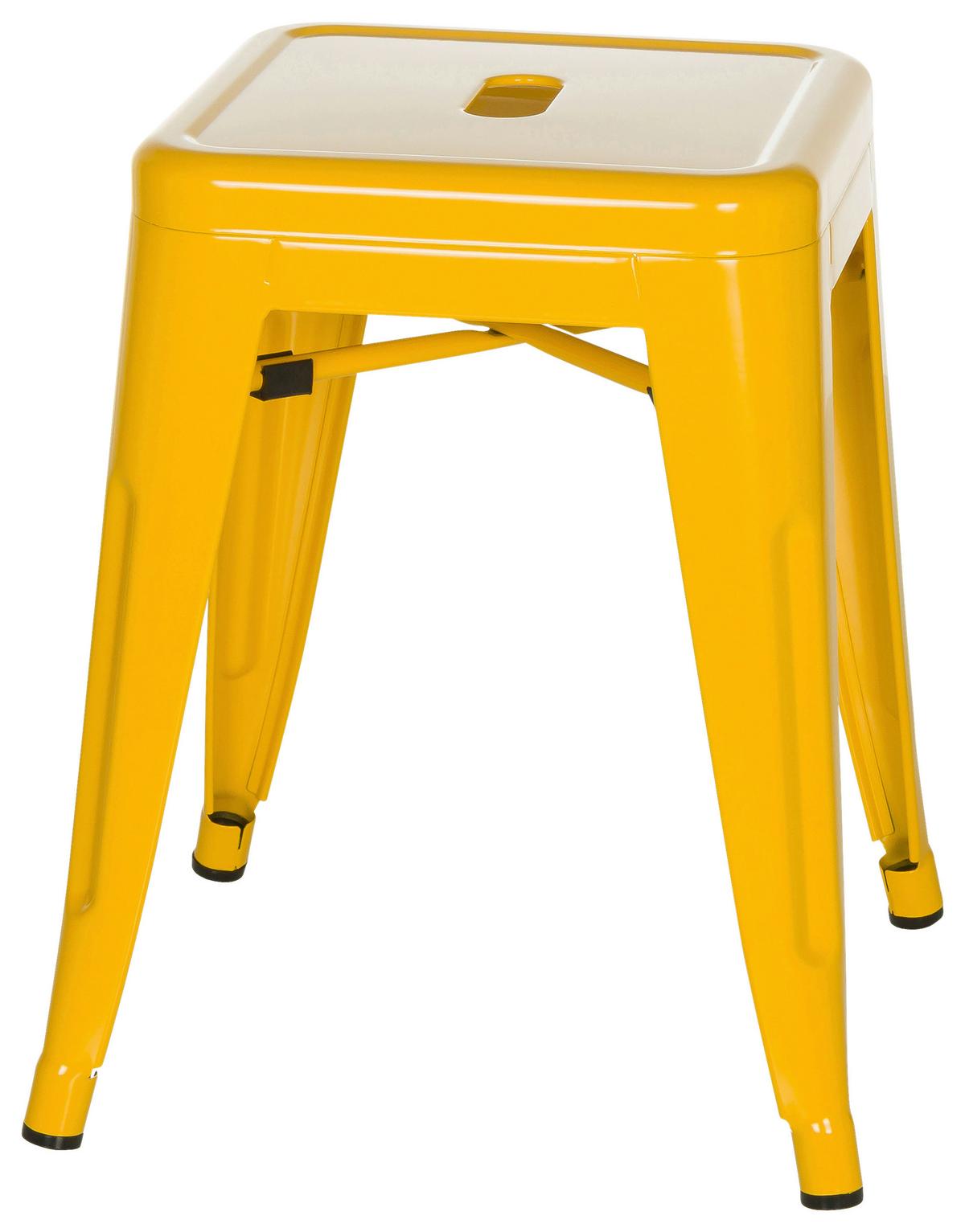 Hocker Vantaggio Stahl Gelb H: 46 cm Stapelbar - Gelb, Basics, Metall (39/46/39cm) - MID.YOU