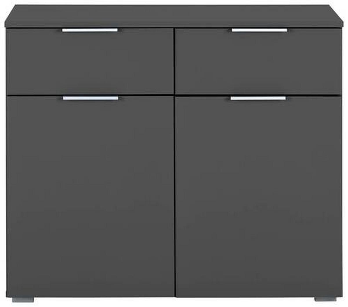 Kommode B: 93 Cm Alabama, Grau - Alufarben/Grau, MODERN, Holzwerkstoff (93/81/42cm) - Rauch Möbel