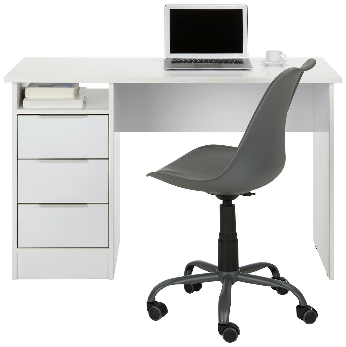 Psací stůl STUDENT - barvy chromu, Konvenční, kov/kompozitní dřevo (120/76/55cm) - Mömax