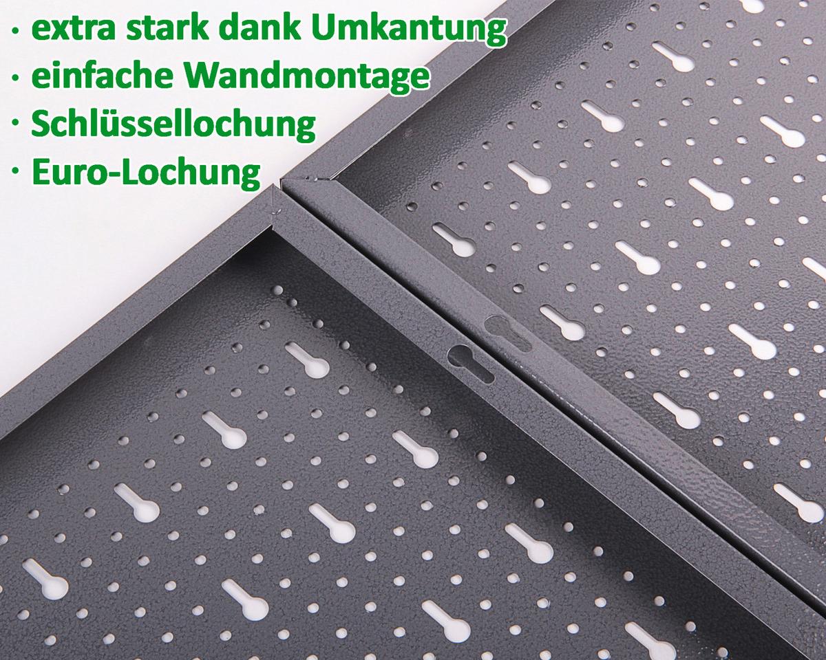 Werkzeug Lochwand Grau Metall B: 40,5 cm - Grau, Basics, Metall (40,5/57/1,5cm)