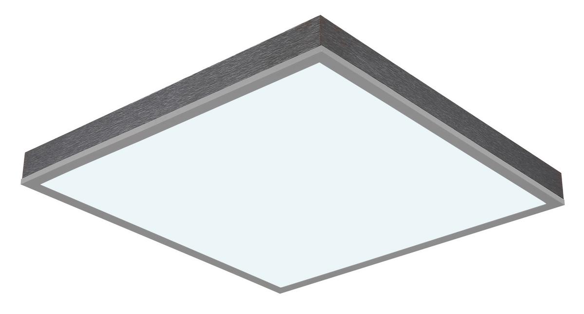 LED-Deckenleuchte Doro L: 45cm Silberfarben Weiß Dunkelgrau - Dunkelgrau/Silberfarben, Basics, Kunststoff/Metall (45/45/7,5cm) - Globo