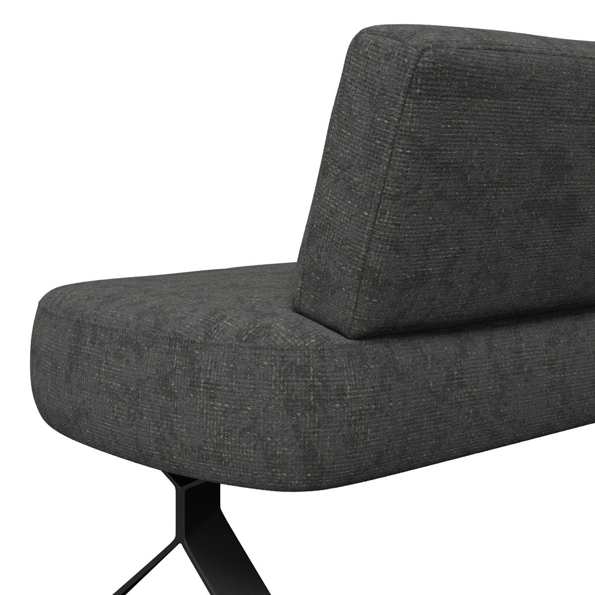 Eckbank schwarz/Metallbeine Ulmo,S: 176x248cm - Schwarz, MODERN, Textil/Metall (176/248cm)
