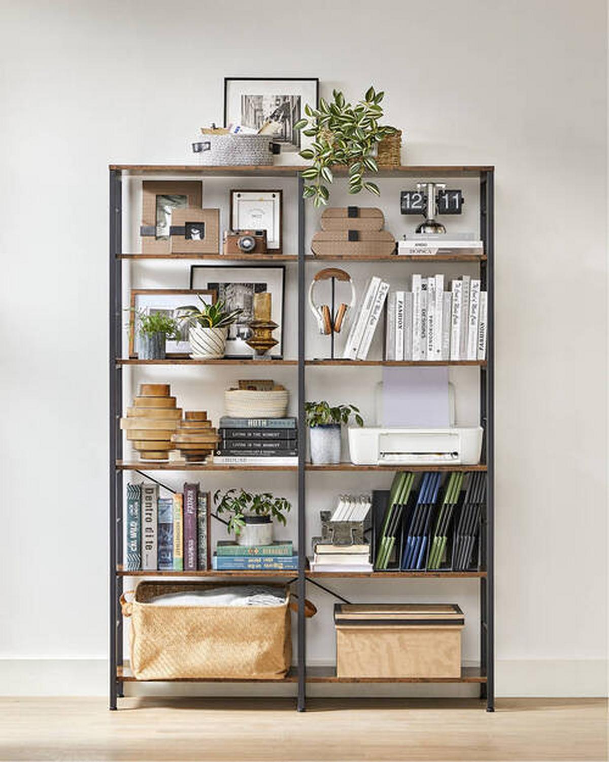 Regal Regal B: 120 cm Braun/Schwarz - Schwarz/Braun, Trend, Holzwerkstoff (120/172,5/30cm) - Boxxx