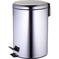 Treteimer Ed 12l Silberfarben Metall LxBxH: 25x25x39 cm - Silberfarben/Schwarz, Basics, Kunststoff/Metall (25/25/39cm)