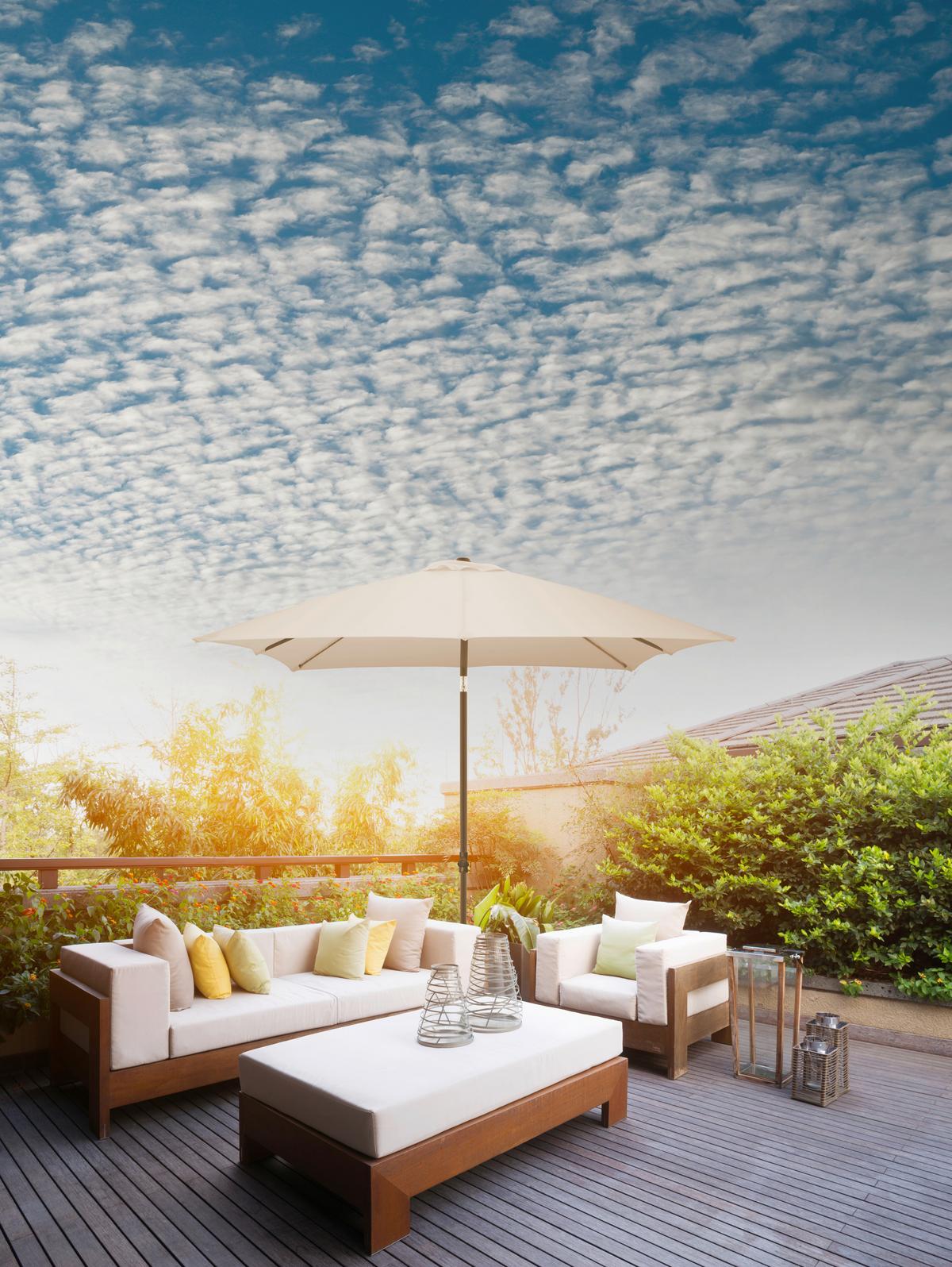 Sonnenschirm Doppler LxBxH: 208x208x248 cm Naturfarben - Anthrazit/Naturfarben, Basics, Textil/Metall (208/208/248cm) - Doppler