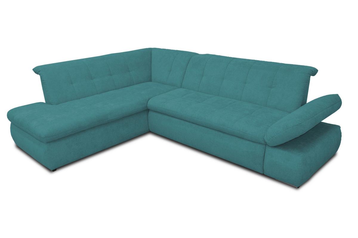 Ecksofa Mit Armteilverstellung Moric Petrol Mikrofaser - Chromfarben/Petrol, KONVENTIONELL, Textil (216/273cm) - MID.YOU