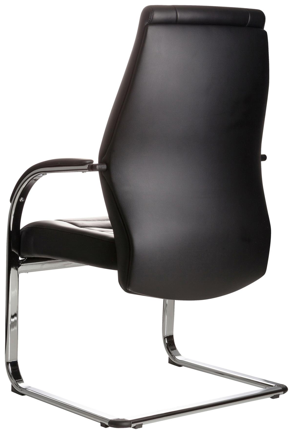 Besucherstuhl Vitoro V Schwarz Bis 150 Kg - Silberfarben/Schwarz, Basics, Textil/Metall (58/107/59cm) - MID.YOU