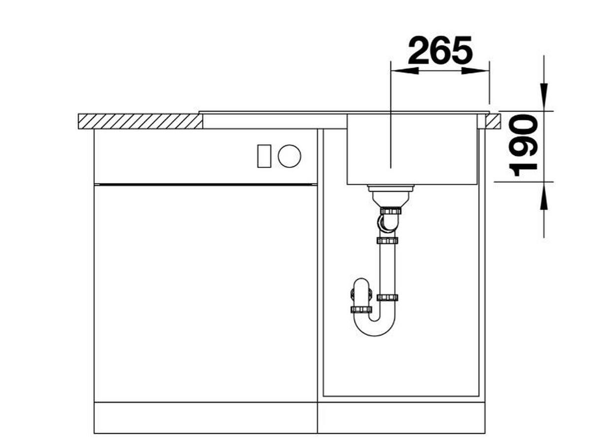 Granitový drez BLANCO SONA 45 S - (78/50/19cm) - Blanco