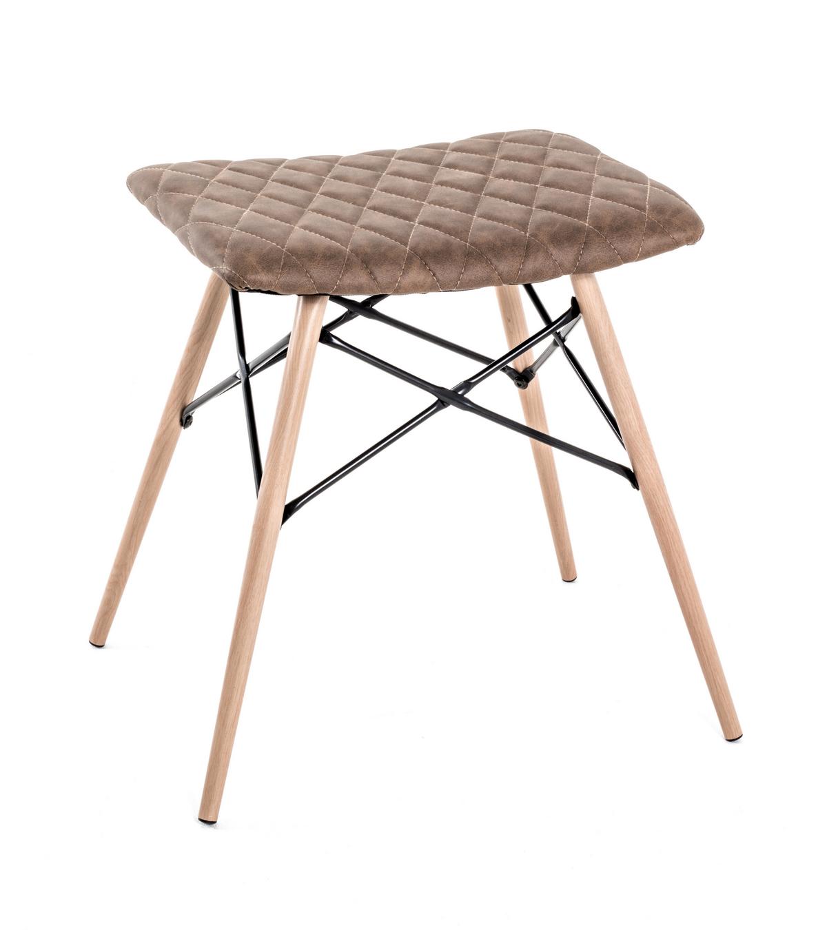 Hocker Stool Braun/schwarz/ Buche Sitz Gepolstert H: 47 Cm - Buchefarben/Schwarz, Basics, Textil/Metall (48/47/40cm)