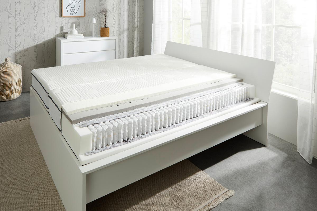 Latexmatratze Ozano 90x200cm, Extrafest - Weiß, Textil (90/200cm) - Sembella