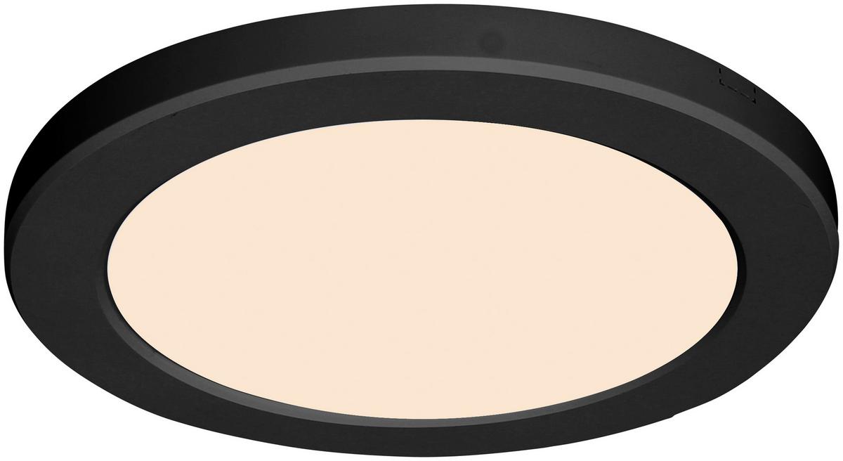 Led-deckenleuchte Gustav Ø 30 Cm M. Fixierbaren Farben - Schwarz, MODERN, Kunststoff (29,8/1,8cm) - Luca Bessoni