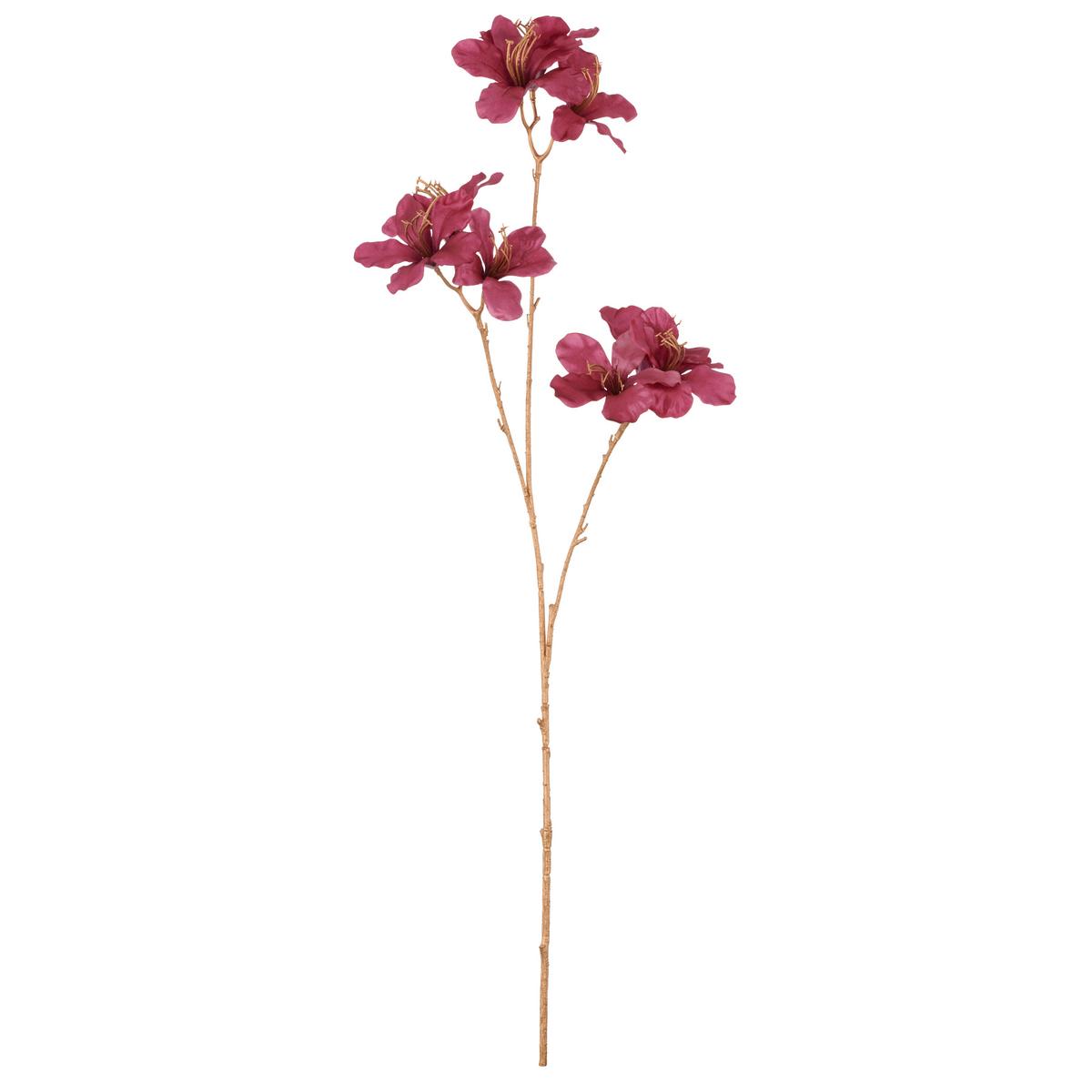 Kunstpflanze Azaleenzweig - Violett/Naturfarben, Basics, Kunststoff (76cm)