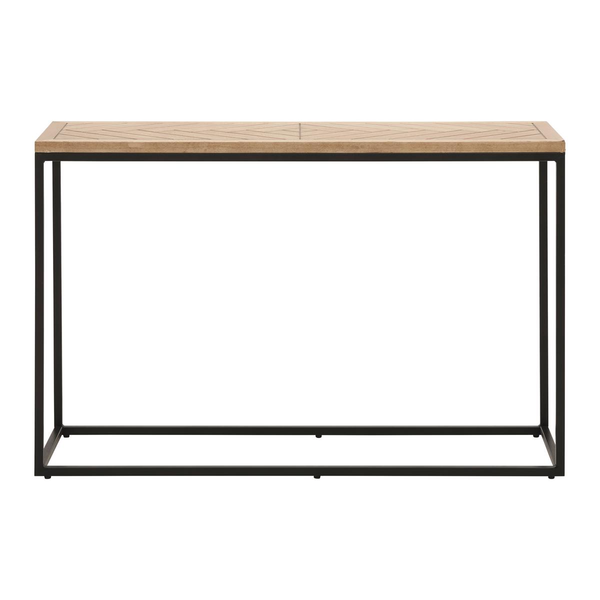 Konzolový stolík CATALINA farby dubu - čierna/farba duba, Modern, kov/drevo (120/40/76cm) - Livetastic