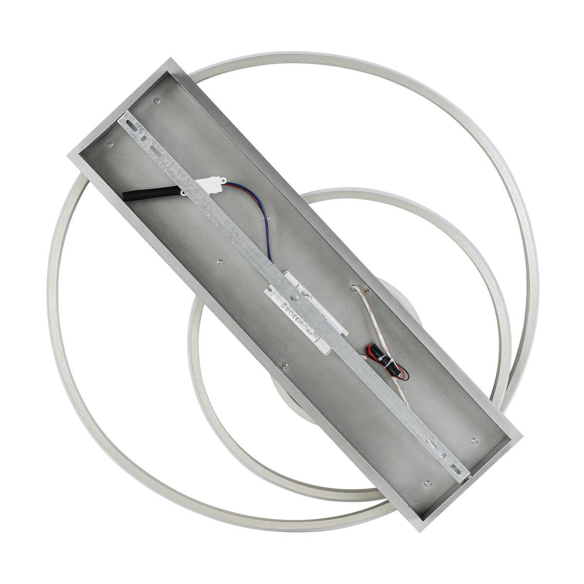 LED-Deckenleuchte CAMILLA - Silberfarben/Alufarben, Basics, Kunststoff/Metall (65/60/6cm) - Luca Bessoni
