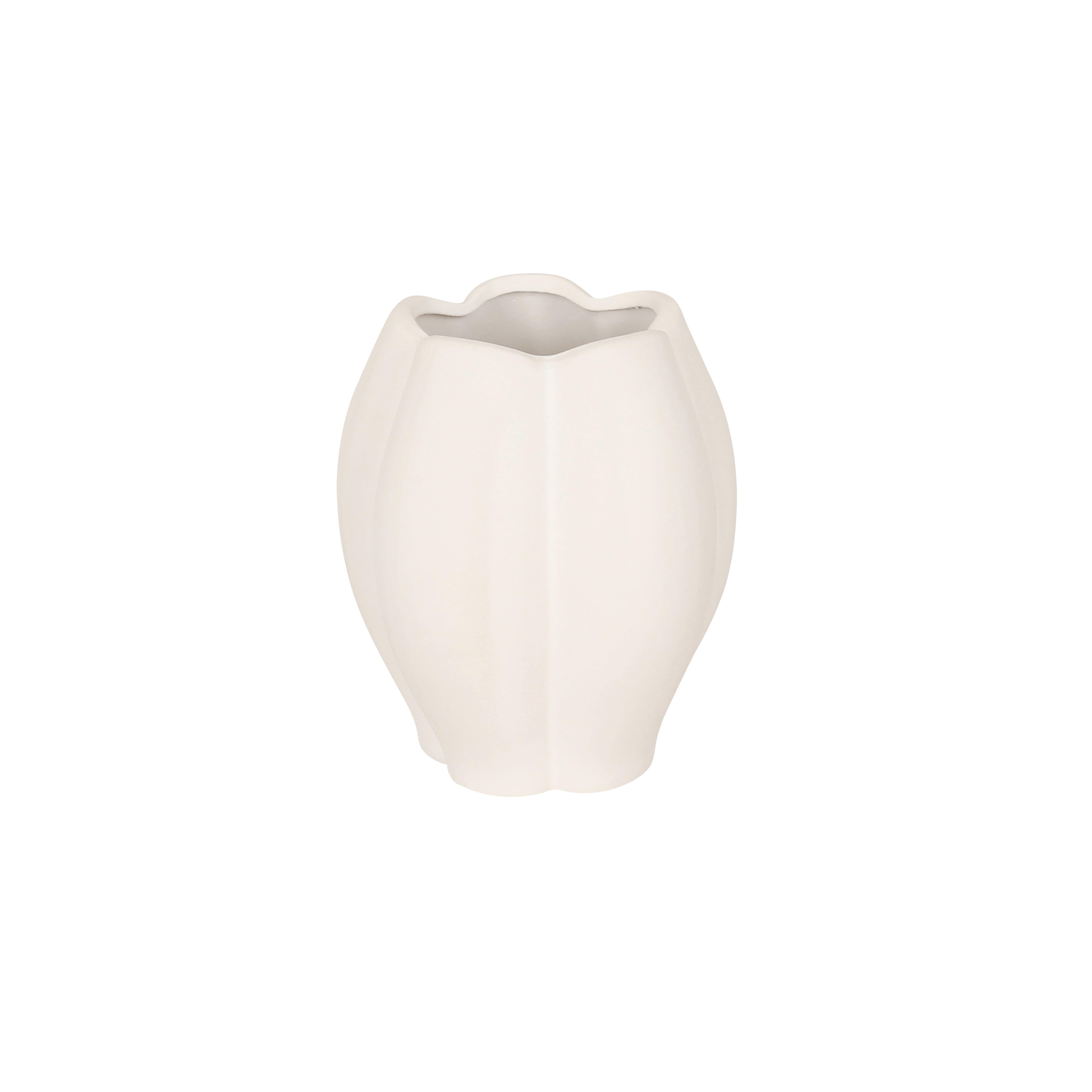 Dekovase Jan - Weiß, KONVENTIONELL, Keramik (18,5/20cm) - Luca Bessoni