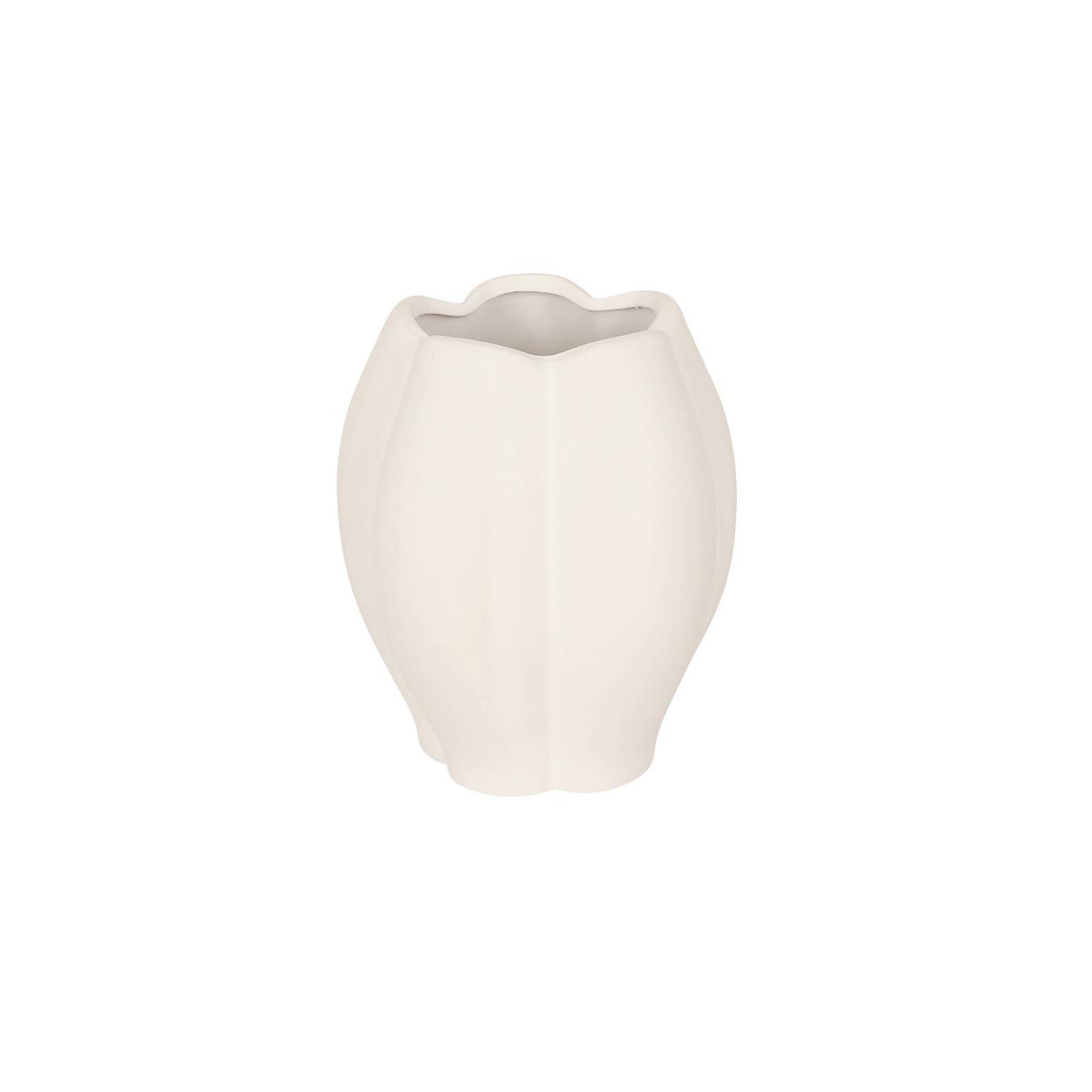 Dekovase Jan - Weiß, KONVENTIONELL, Keramik (18,5/20cm) - Luca Bessoni
