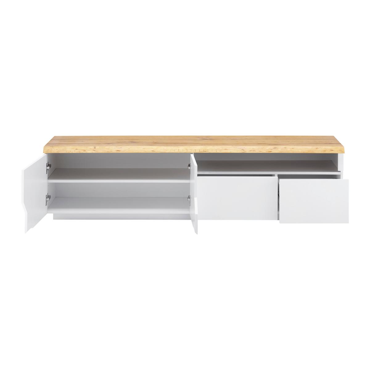TV diel CARLOS - biela/farba duba, Modern, drevo (180/46,5/42cm) - Modern Living