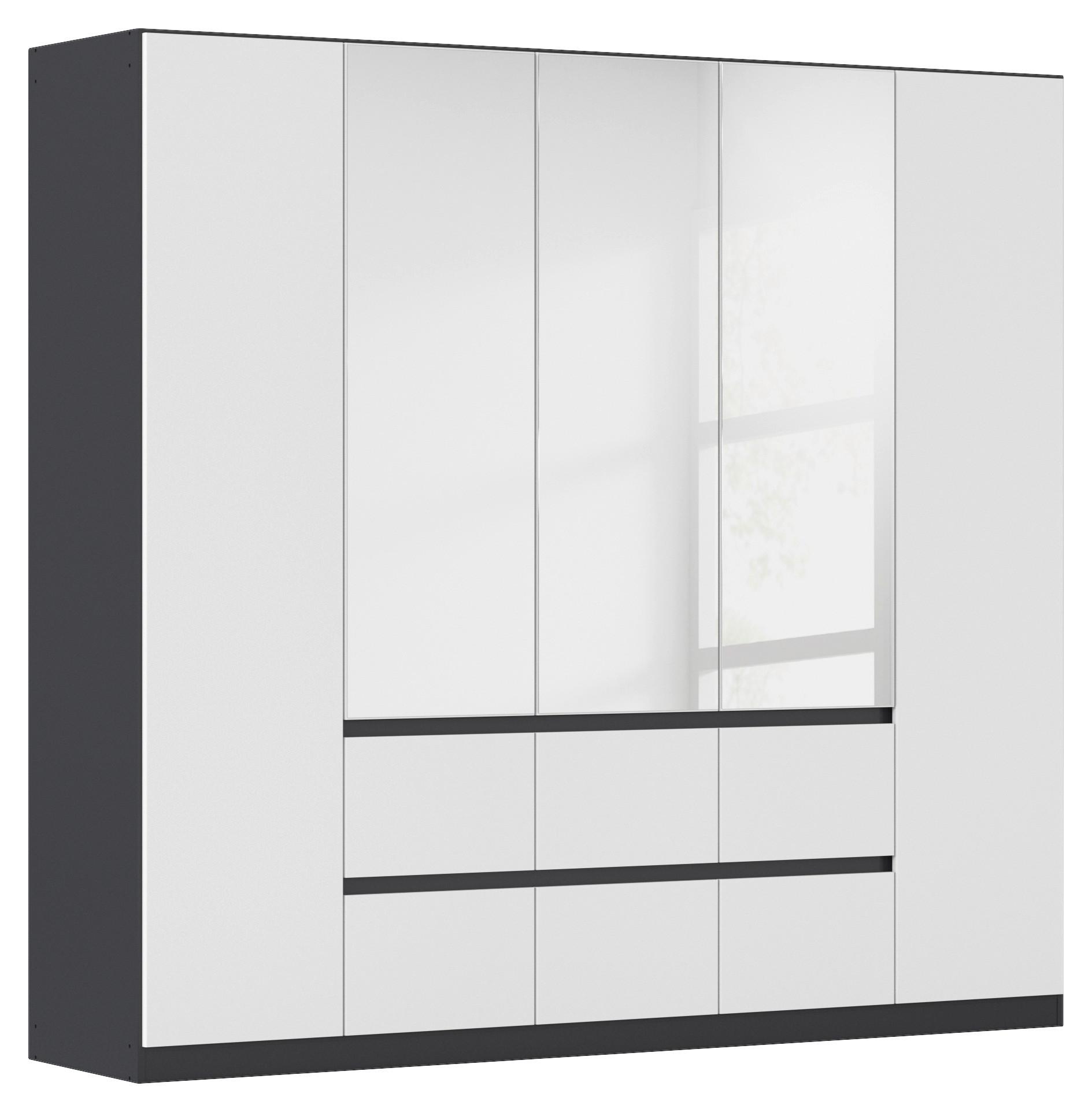 Drehtürenschrank Mainz Grau/Weiß B: 226 cm - Silberfarben/Weiß, Basics, Holzwerkstoff (226/210/54cm) - Rauch Möbel