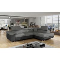 Ecksofa Anton Grau/schwarz S:272x203cm - Chromfarben/Schwarz, Design, Textil (272/203cm) - MID.YOU