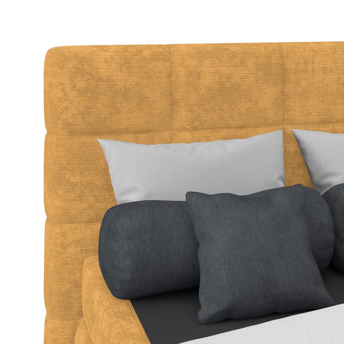 Čalúnená posteľ VEGA 140x200 cm, zlatá - čierna/zlatá, Trend, drevo/textil (140/200cm)