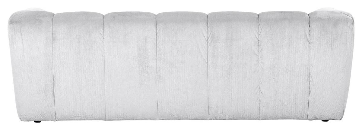 Bigsofa Sabea B: 220 cm Weiß Plüsch - Schwarz/Weiß, KONVENTIONELL, Textil (220/67/106cm) - MID.YOU