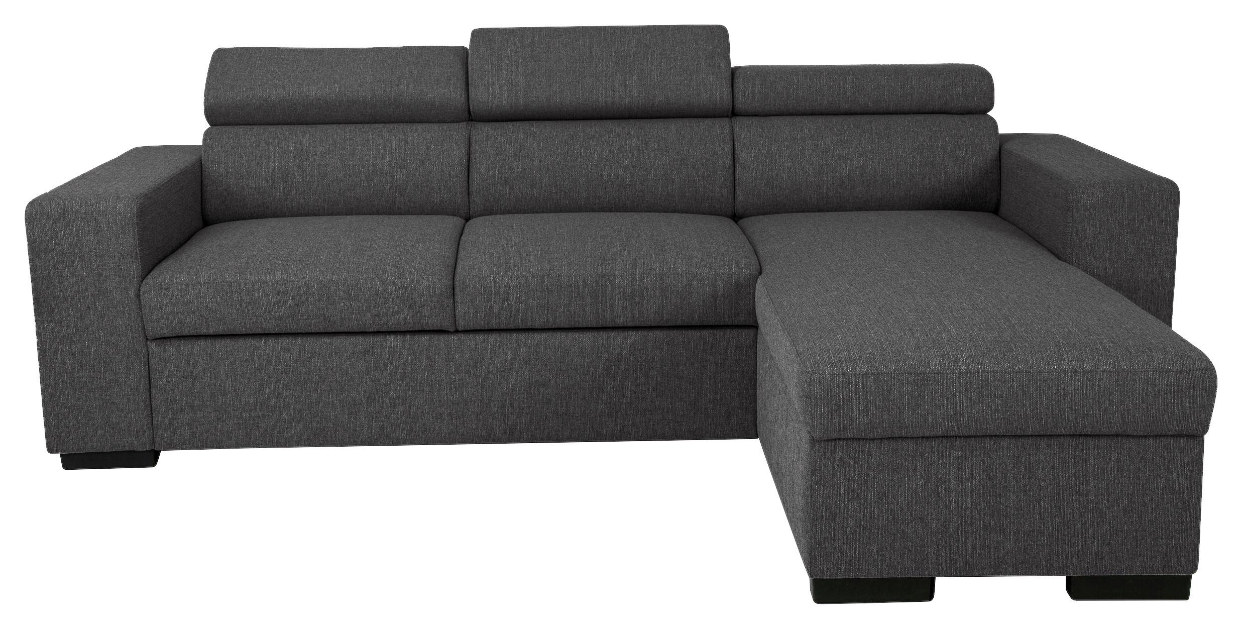 Eckschlafsofa mit Bettkasten Vicomte, anthrazit, 237x167cm - Anthrazit/Schwarz, KONVENTIONELL, Holz/Holzwerkstoff (237/167cm)