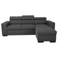 Eckschlafsofa mit Bettkasten Vicomte, anthrazit, 237x167cm - Anthrazit/Schwarz, KONVENTIONELL, Holz/Holzwerkstoff (237/167cm)
