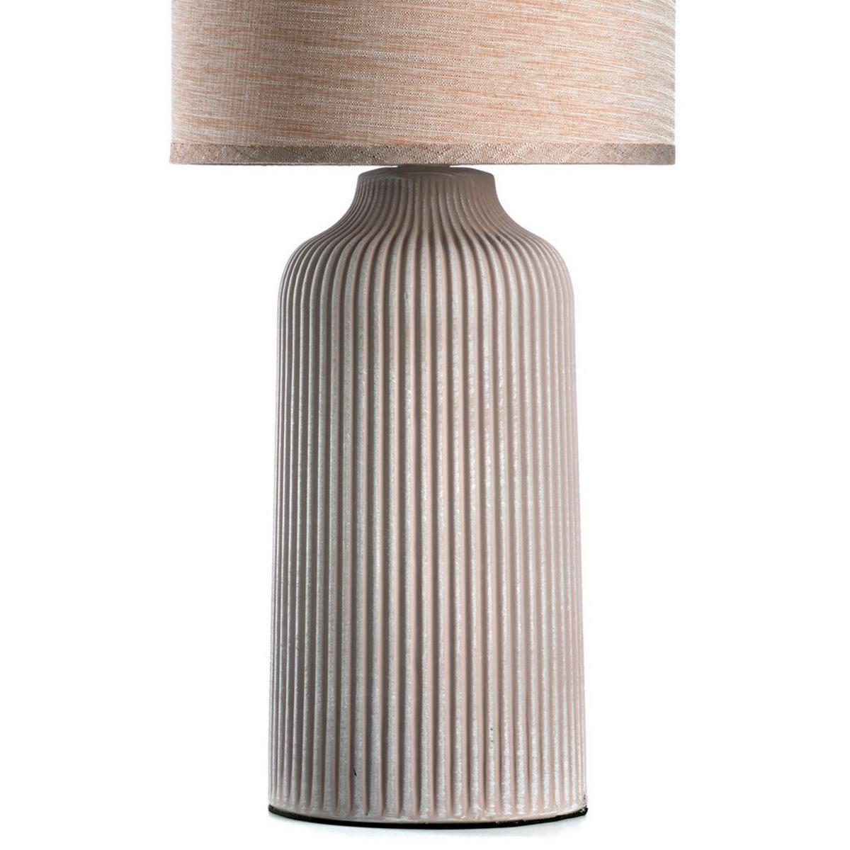 Tischleuchte Creme D: 20 Cm 22w - Creme, Design, Keramik/Textil (20/45cm)