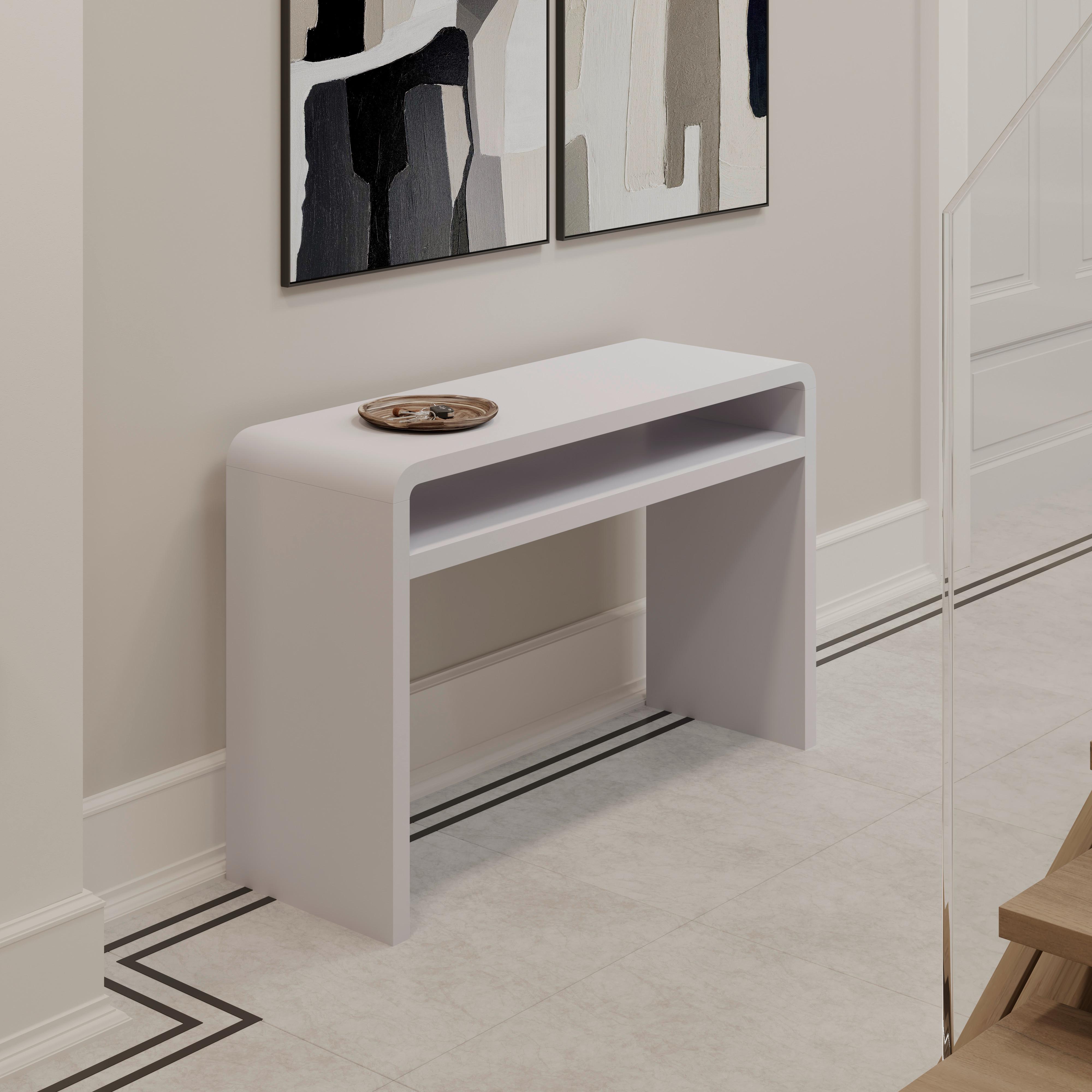 KONZOLOVÝ STOLEK EMILIA - bílá, Moderní, kompozitní dřevo (120/80/40cm) - Bessagi Home