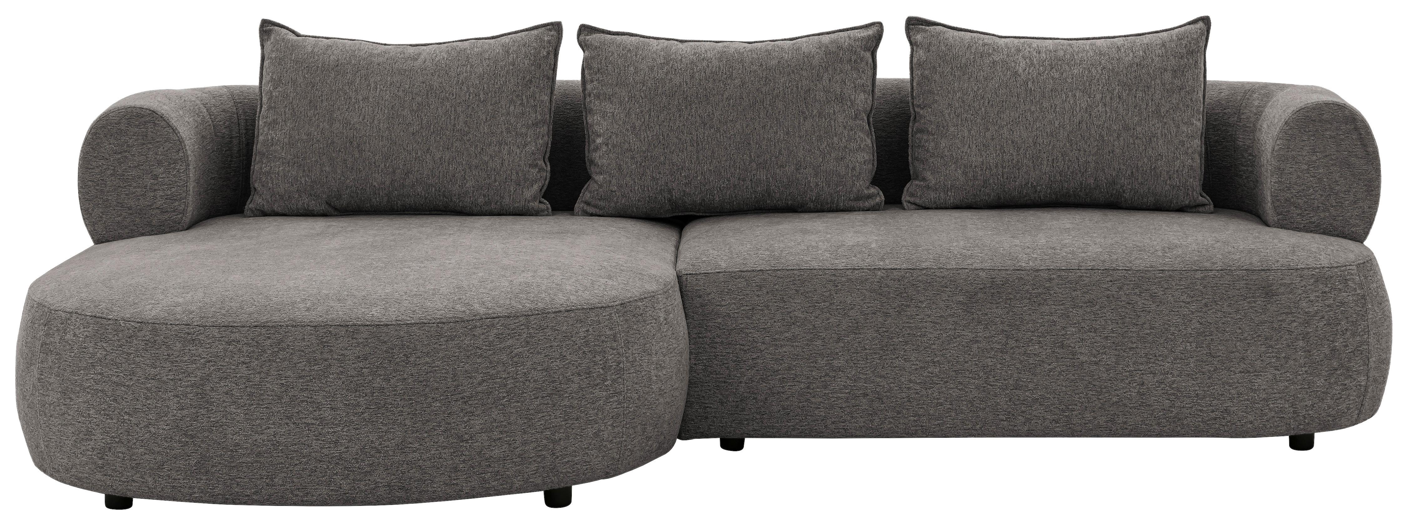 Ecksofa Ferro Anthrazit S: 156x256 cm - Anthrazit/Schwarz, Design, Textil (156/256cm) - Livetastic