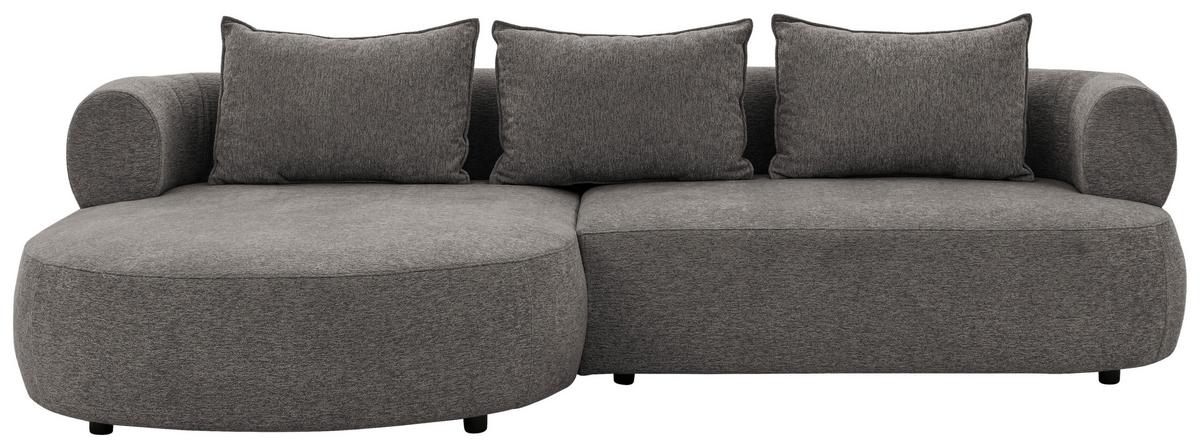 Ecksofa Ferro Anthrazit S: 156x256 cm - Anthrazit/Schwarz, Design, Textil (156/256cm) - Livetastic