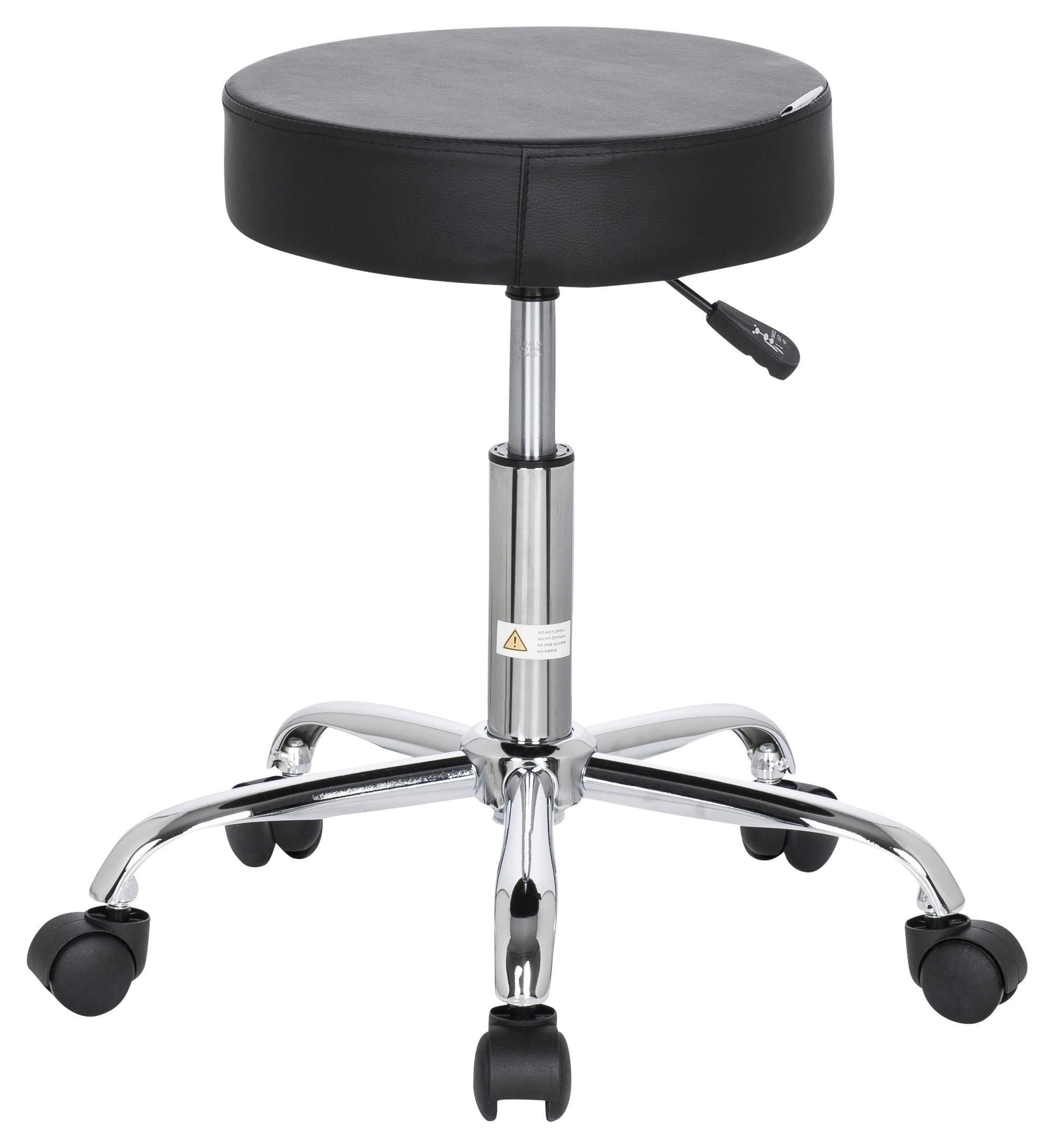 Bürohocker Operator II Schwarz - Chromfarben/Schwarz, MODERN, Kunststoff/Textil (57/45/57cm) - MID.YOU