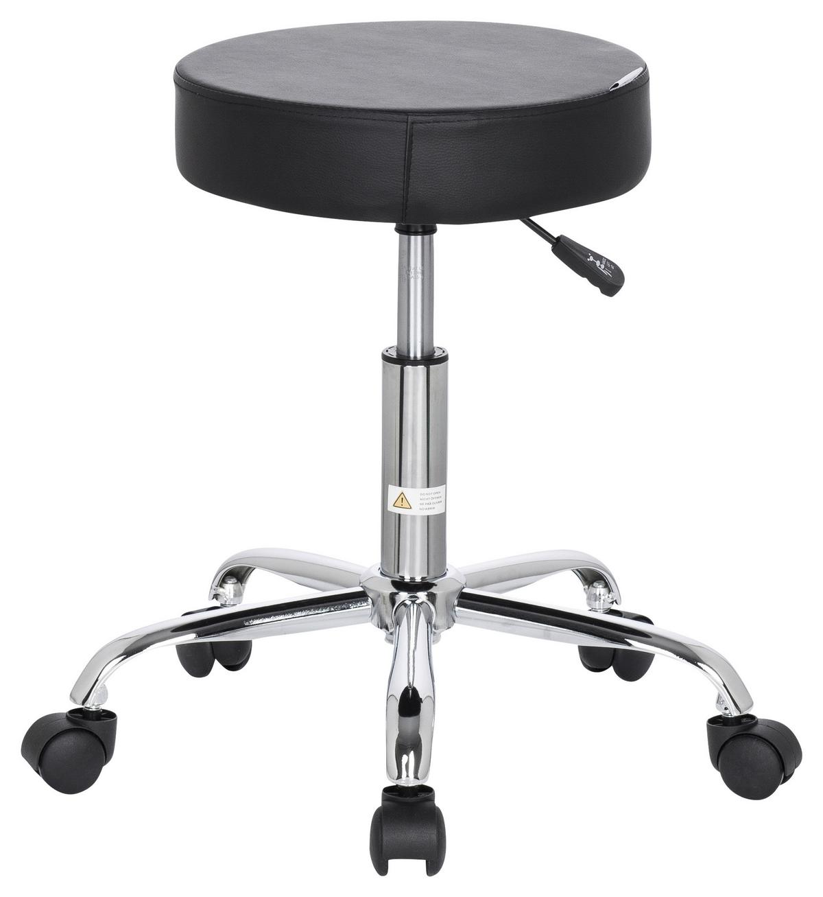 Bürohocker Operator II Schwarz - Chromfarben/Schwarz, MODERN, Kunststoff/Textil (57/45/57cm) - MID.YOU