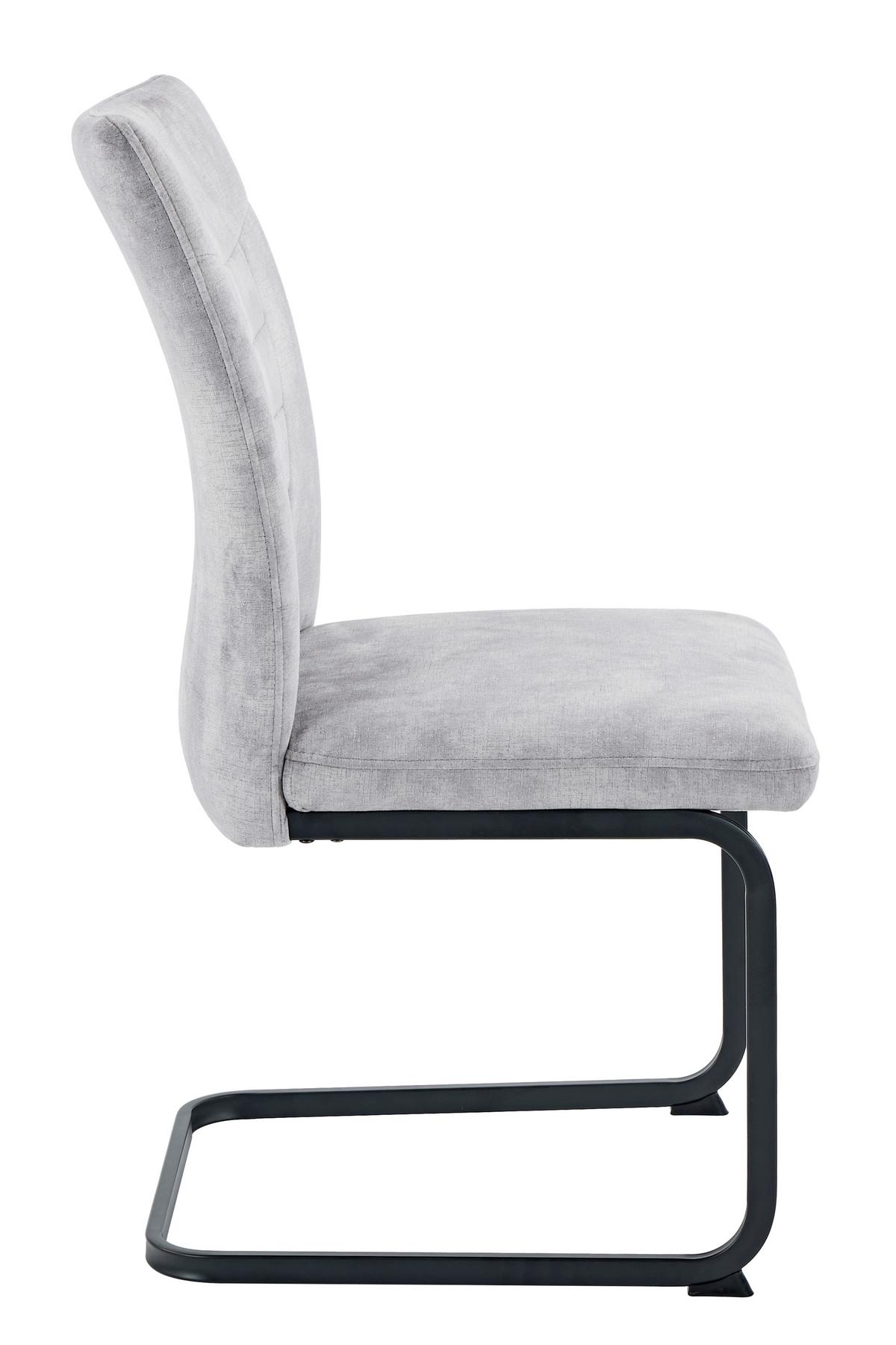 Schwingstuhl-Set Gela S 4er-Set - Silberfarben/Schwarz, MODERN, Textil/Metall (49/98/61cm) - MID.YOU