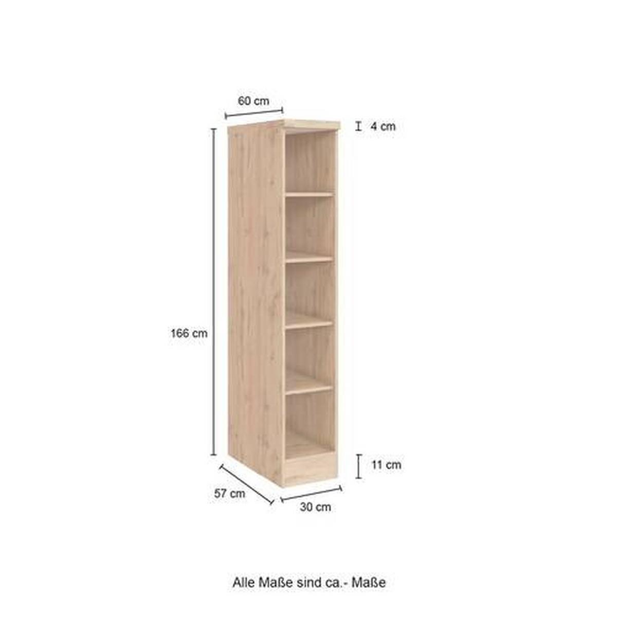 Regal Florenz 30 Cm Eiche Wotan - Eiche Wotan, Design, Holzwerkstoff (30/166/60cm) - Held