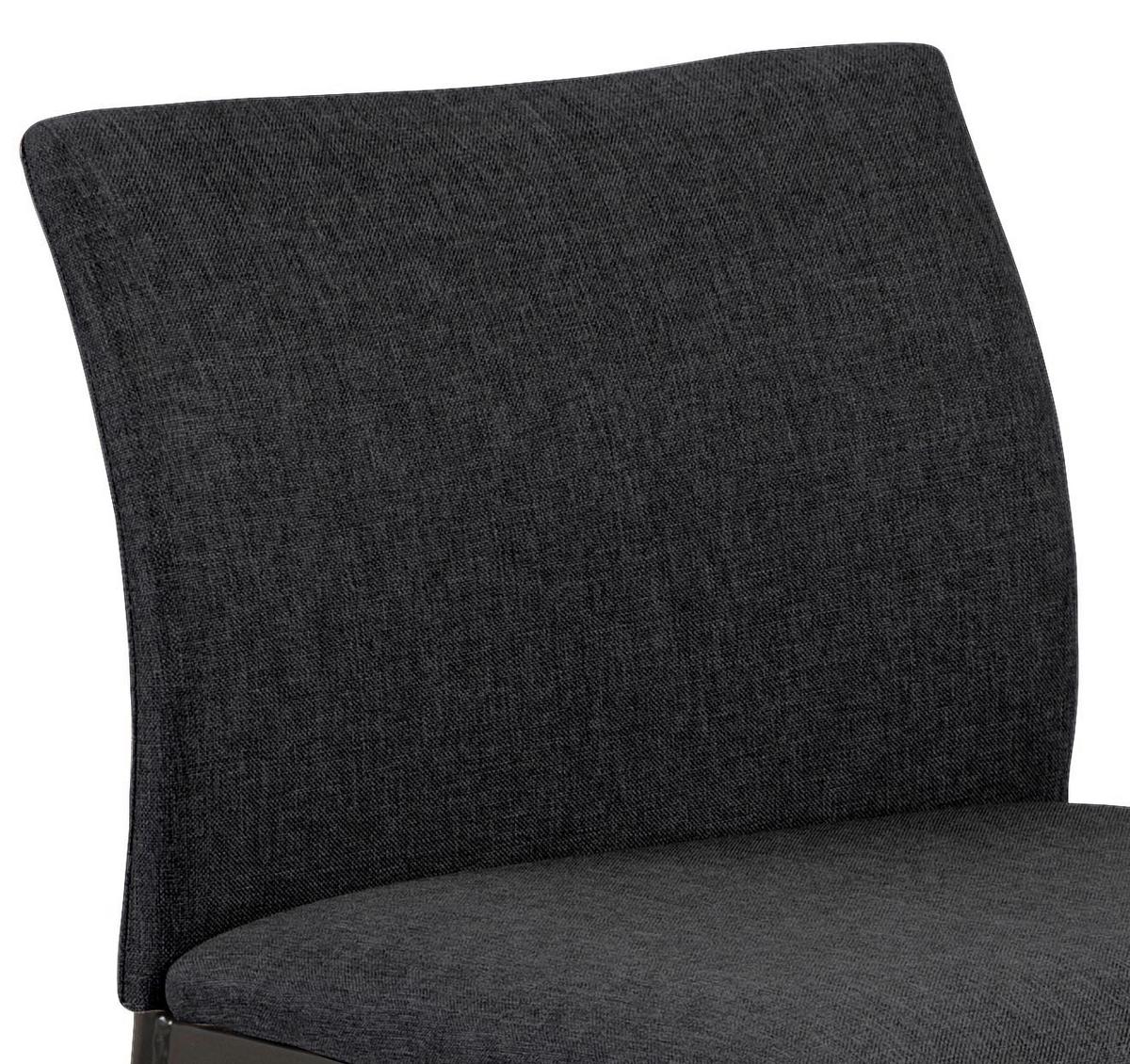 Barhocker mit Lehne Gepolstert Demina Schwarz - Schwarz/Grau, KONVENTIONELL, Textil/Metall (41/90,5/48,5cm) - MID.YOU